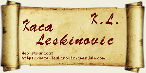 Kaća Leškinović vizit kartica